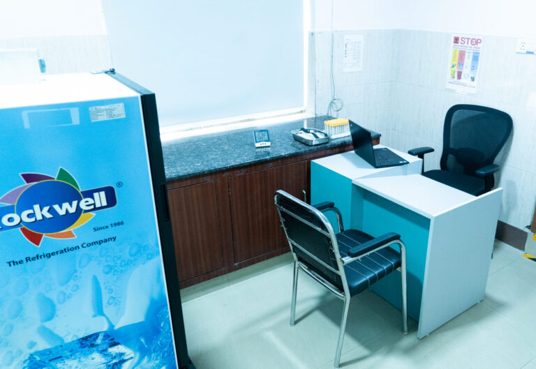Blood sample collection area